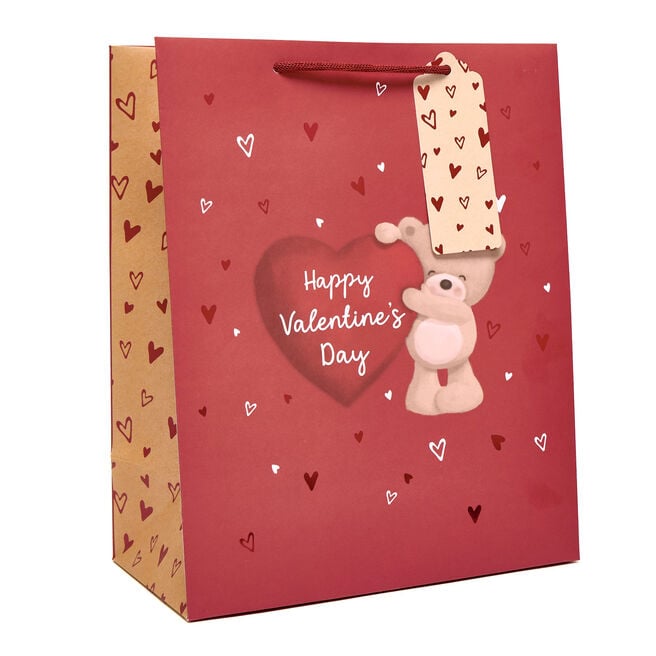 Hugs Happy Valentine's Day Large Portrait Gift Bag