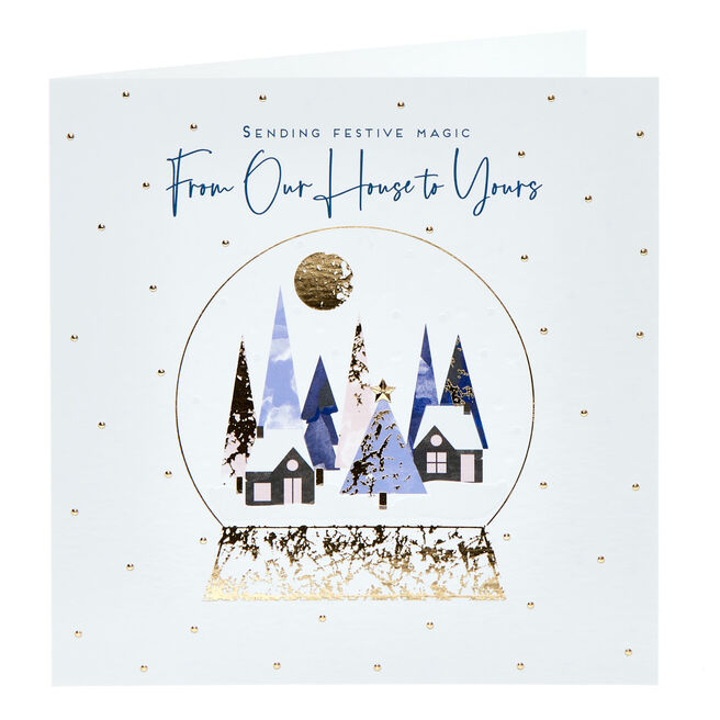 House To House Geometric Snow Globe Christmas Card