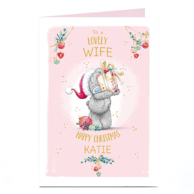 Personalised Tatty Teddy Christmas Card - To a Lovely Wife