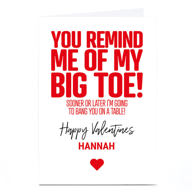Personalised Punk Valentine's Day Card - My Big Toe