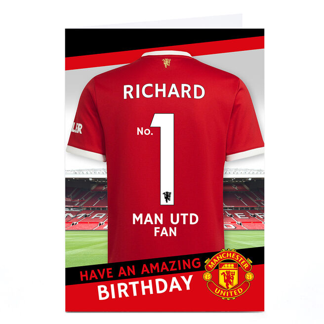 Personalised Manchester United Birthday Card - No.1 Fan