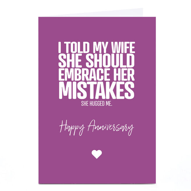 Personalised Punk Cards Anniversary Card - Mistakes