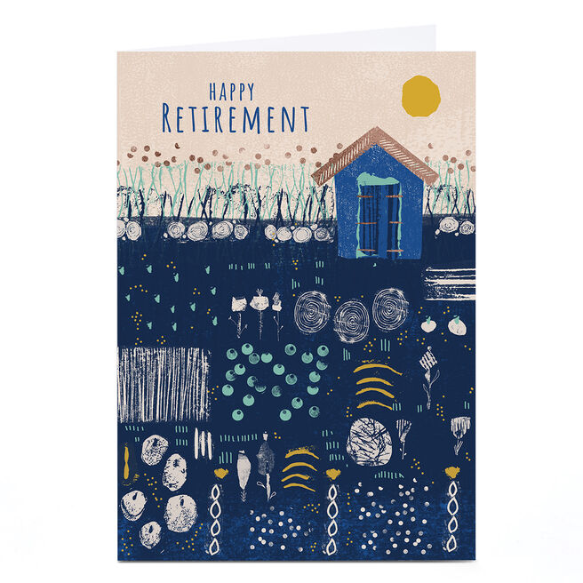 Personalised Rebecca Prinn Retirement Card - Garden Shed