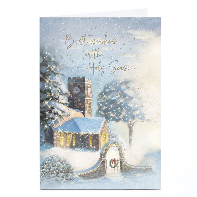 Personalised Christmas Card - Best Wishes For The Holy Season