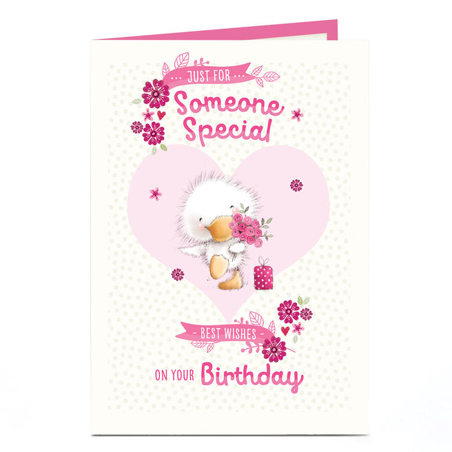 Birthday Card - Duckling With Flowers, Someone Special 