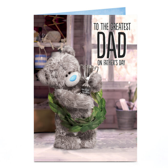 Personalised Tatty Teddy Father's Day Card - Greastest Dad Trophy