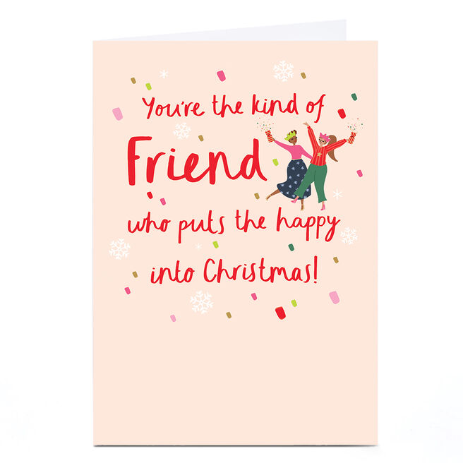 Personalised Christmas Card - Girls Dancing, Friend
