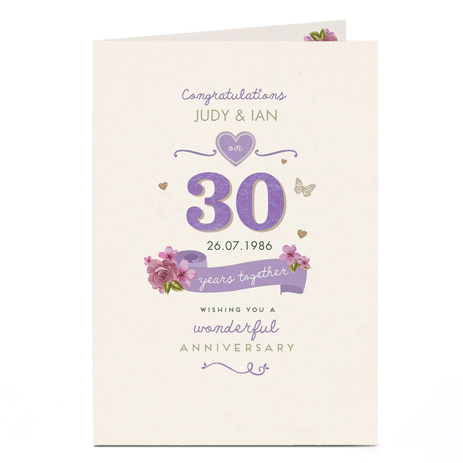 Personalised Anniversary Card - 30 Years Together