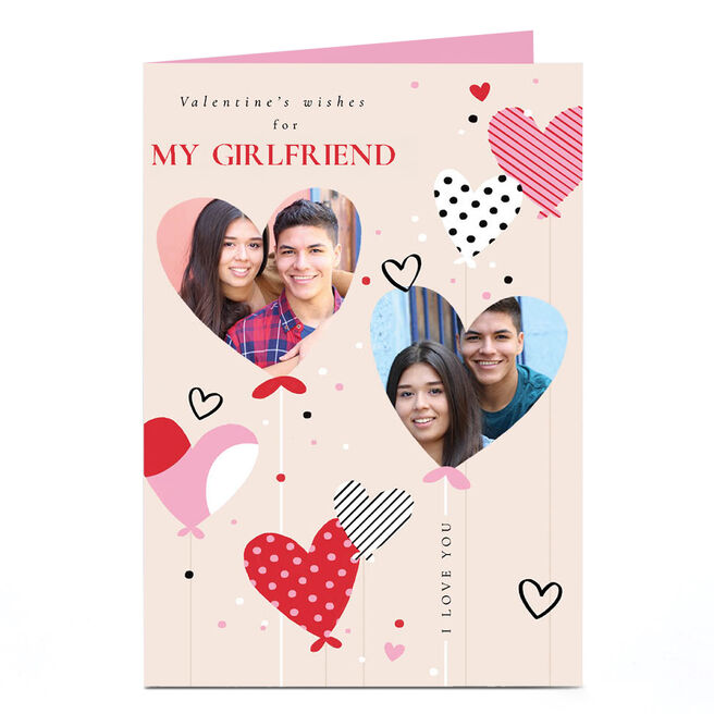 Photo Valentine's Day Card - Heart Balloons, Girlfriend