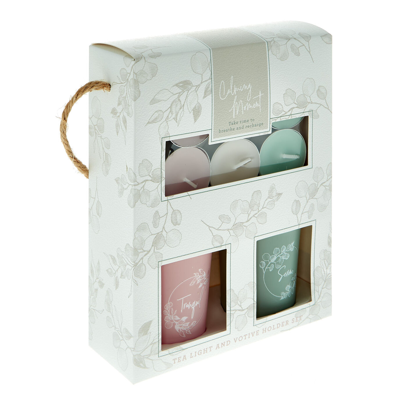 Buy Calming Moment Tealight Candles & Votive Holder Set for GBP 3.99