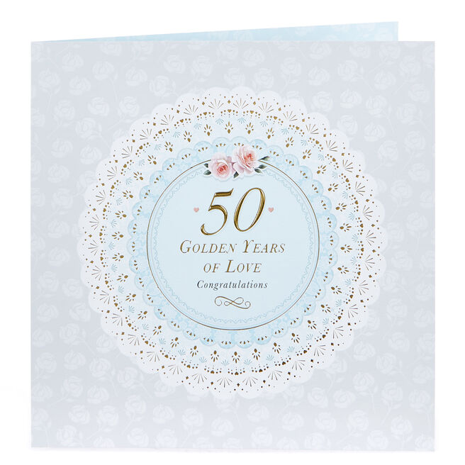 50th Wedding Anniversary Cards, Personalised Golden Wedding Anniversary