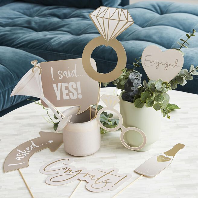 Engagement Photo Booth Props - Pack of 10