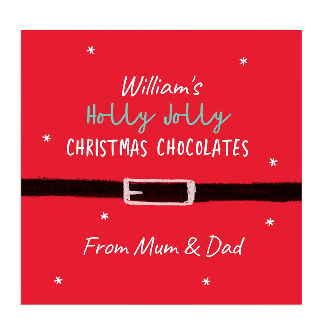 Personalised Christmas Belgian Chocolates - Holly Jolly Chocolates