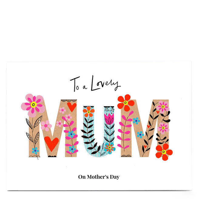 Personalised Lindsay Kirby Mother's Day Card - Lovely Mum