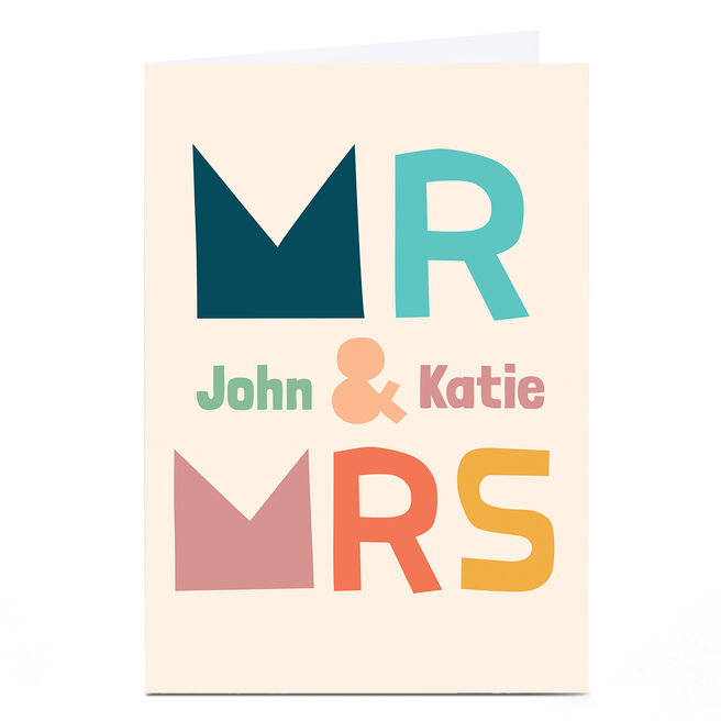 Personalised Hello Munki Wedding Card - Mr & Mrs