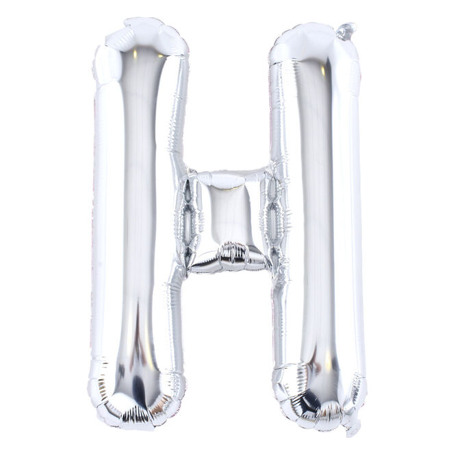 Silver Letter H Air-Inflated Balloon