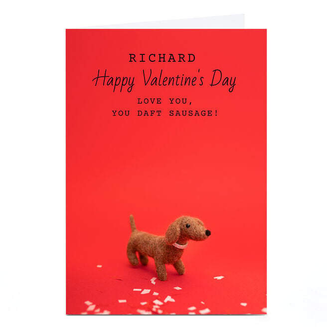 Personalised Lemon & Sugar Valentine's Day Card - Dog