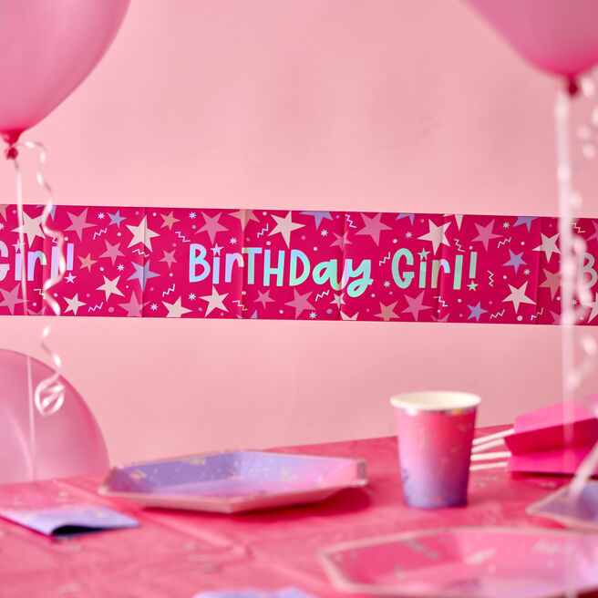 Pink Birthday Girl Banner