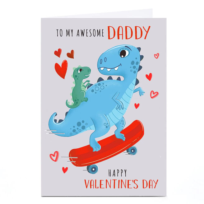 Personalised Dalia Clarke Valentine's Day Card - Daddy Dinosaur