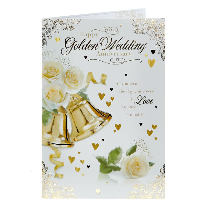 50th Anniversary Card - Happy Golden Wedding 