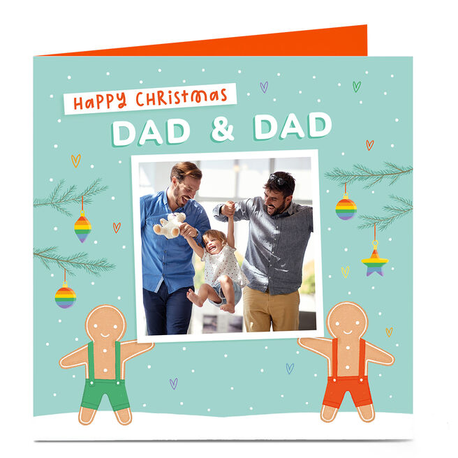 Photo Christmas Card - Gingerbread Couple, Dad & Dad