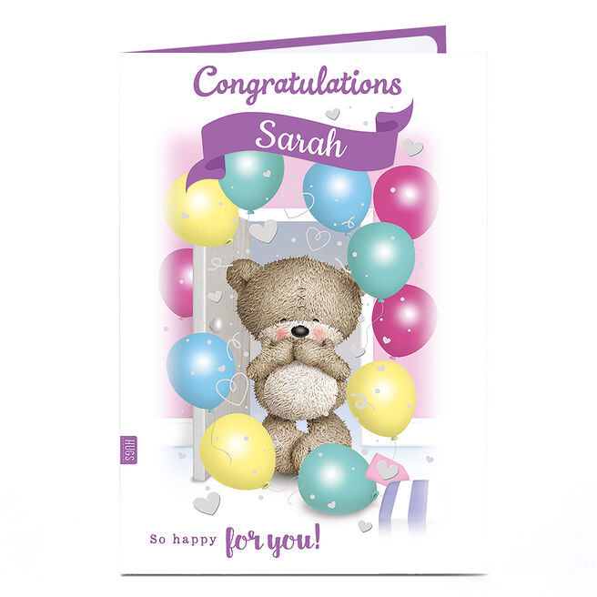Personalised Hugs Congratulations Card - So Happy For You!