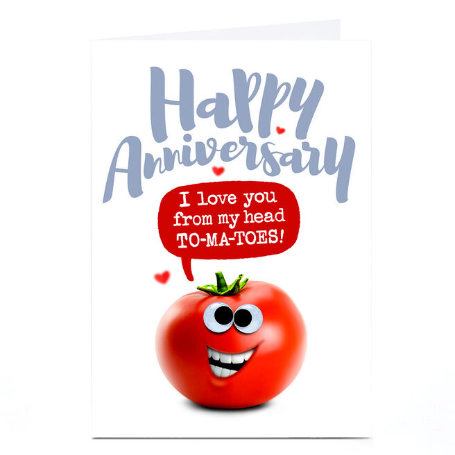 Personalised PG Quips Anniversary Card - TO-MA-TOES!