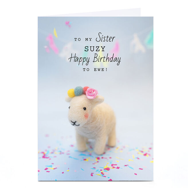 Personalised Lemon & Sugar Card - Happy Birthday to Ewe