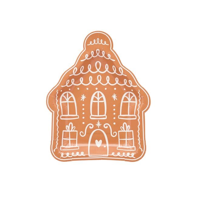 Gingerbread House Paper Plates - Pack of 8