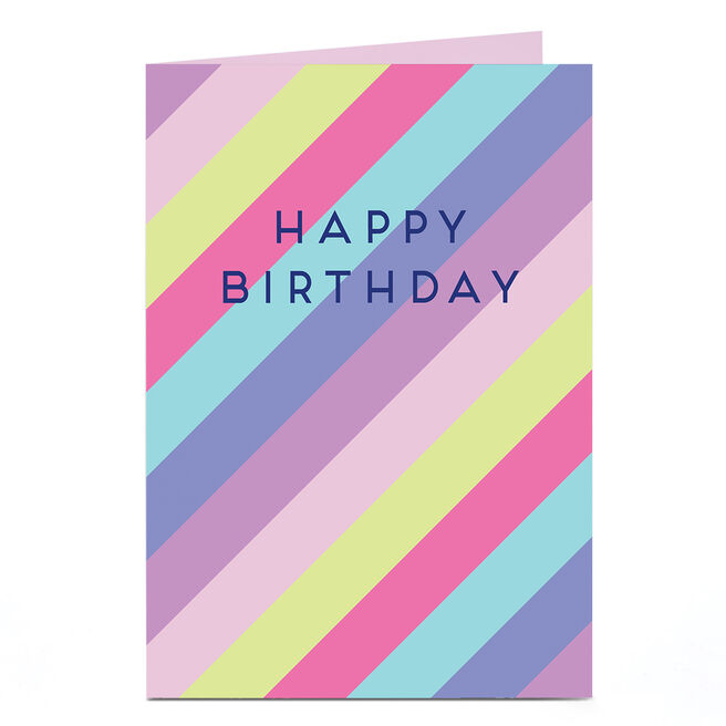 Birthday Card - Stripe Happy Birthday