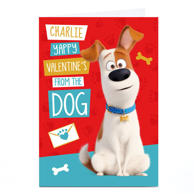 Personalised The Secret Life Of Pets Valentine's Day Card - Dog