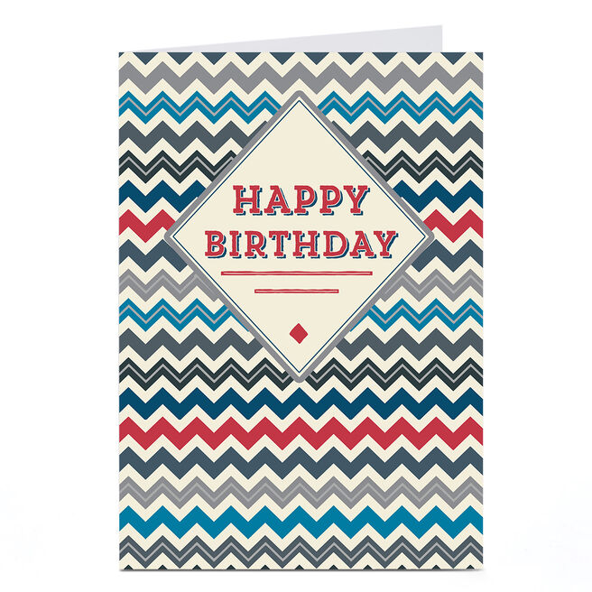 Birthday Card - Zigzag Background