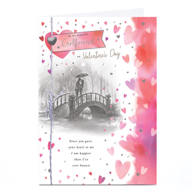 Personalised Valentine's Day Card - Romantic Bridge Scene, Girlfriend
