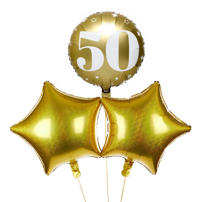 50th Birthday Balloon Bouquet - Delivered Inflated!
