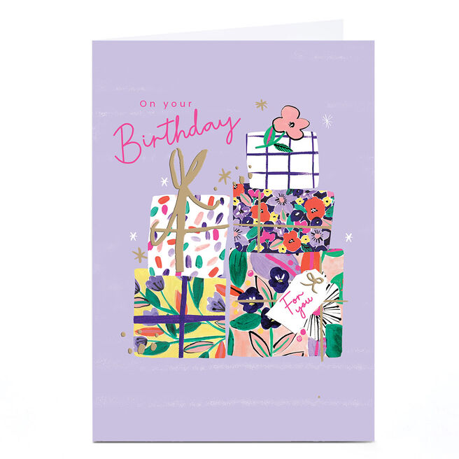 Personalised Birthday Card - Floral Presents