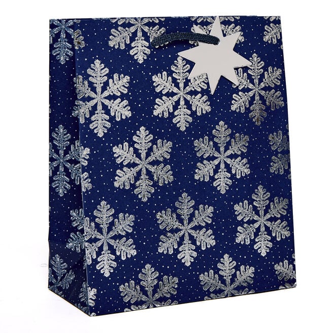 Repeat Snowflake Medium Portrait Christmas Gift Bag