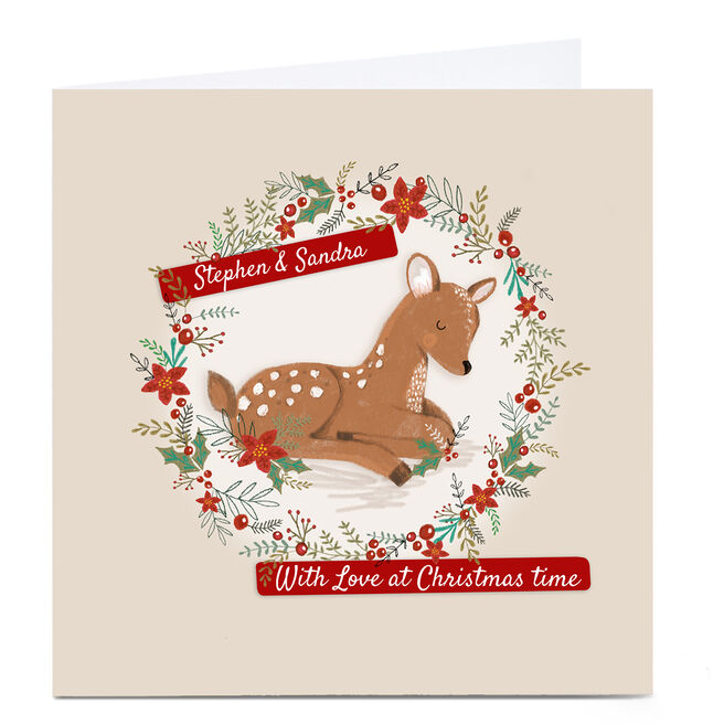 Personalised Kerry Spurling Christmas Card - Deer