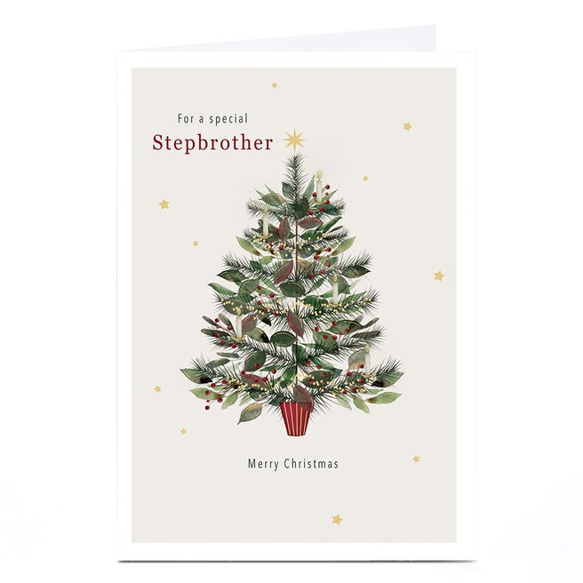 Christmas Card - Potted Christmas Tree, Stepbrother