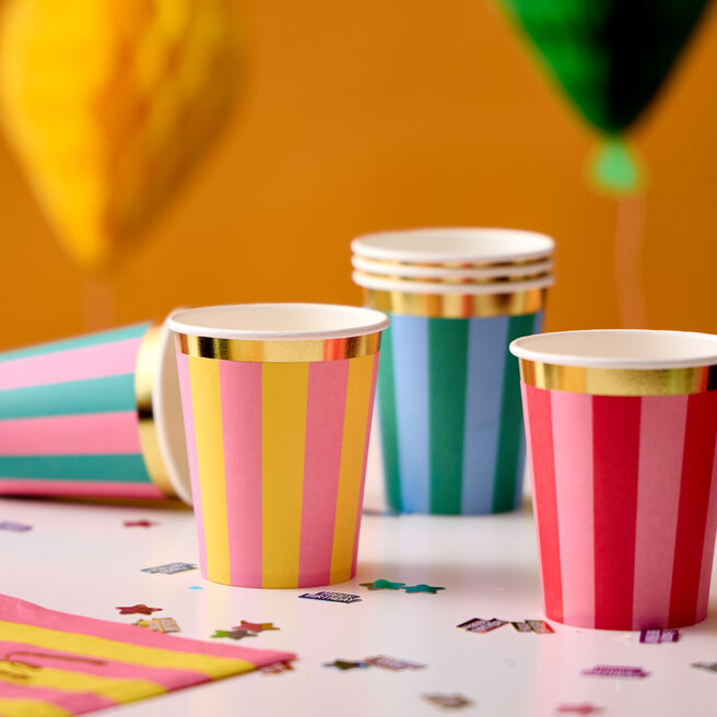 Colour Clash Paper Cups - Pack of 10