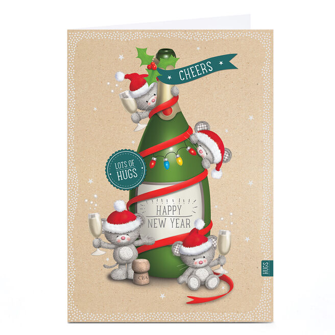 Personalised Christmas Card - Cheers Champagne
