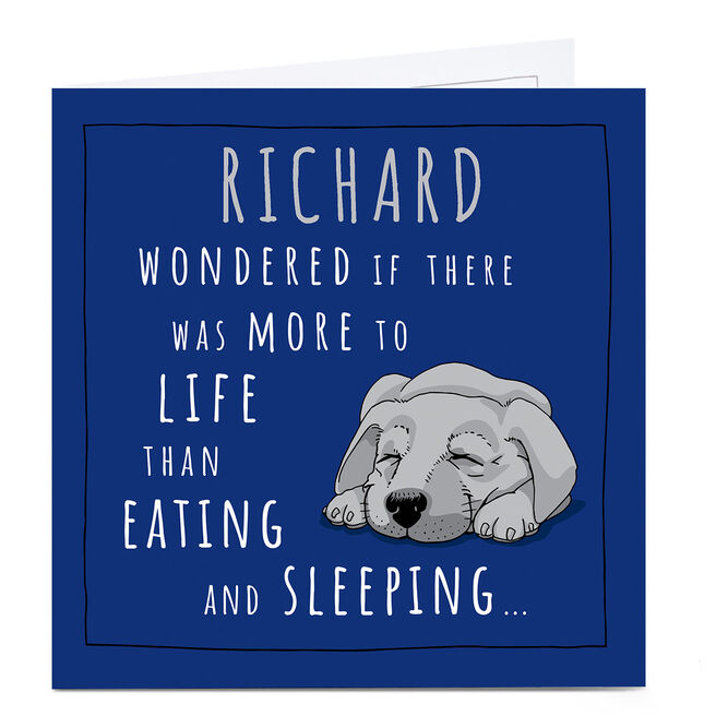 Personalised Totally Pawsome Card - Eating & Sleeping