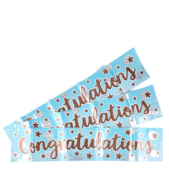 Blue Congratulations Party Banners - Pack Of 3 