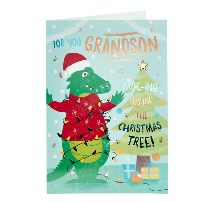 Grandson Croc-ing Around Christmas Card