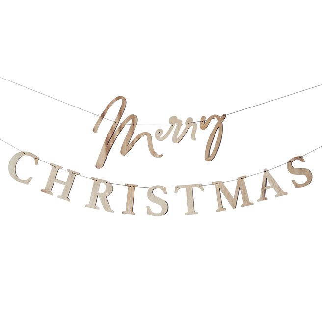 Merry Christmas Wooden Banner