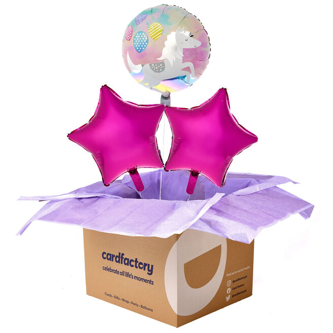 Unicorn Happy Birthday Balloon Bouquet - DELIVERED INFLATED!