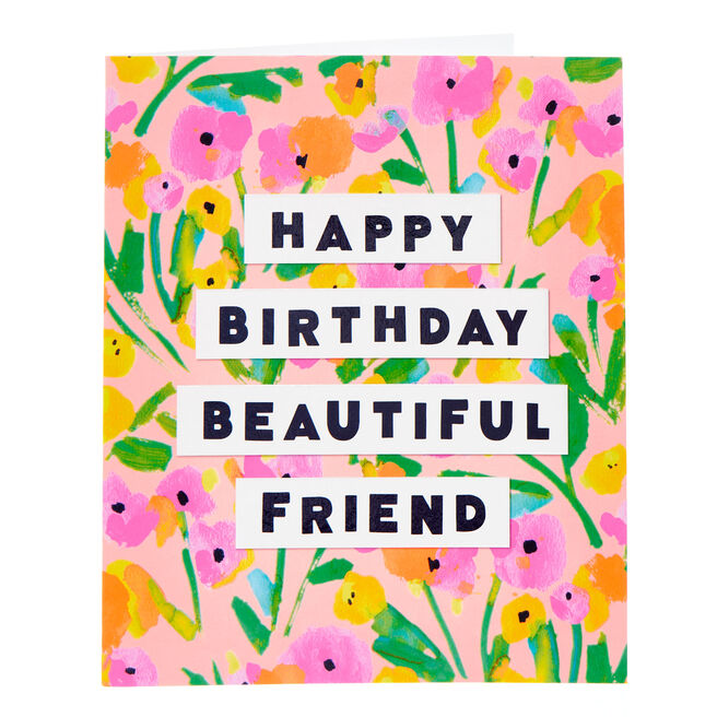 Beautiful Friend Floral Birthday Card
