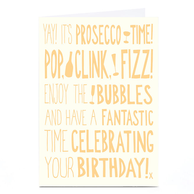 Personalised Birthday Card - Prosecco Time!