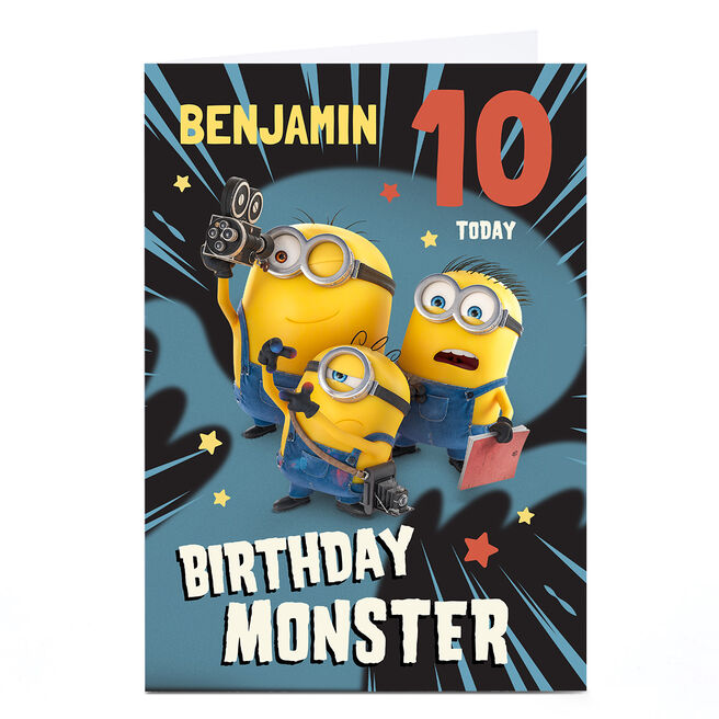 Personalised Minions & Monsters Birthday Card - Birthday Monster, Any Name & Age
