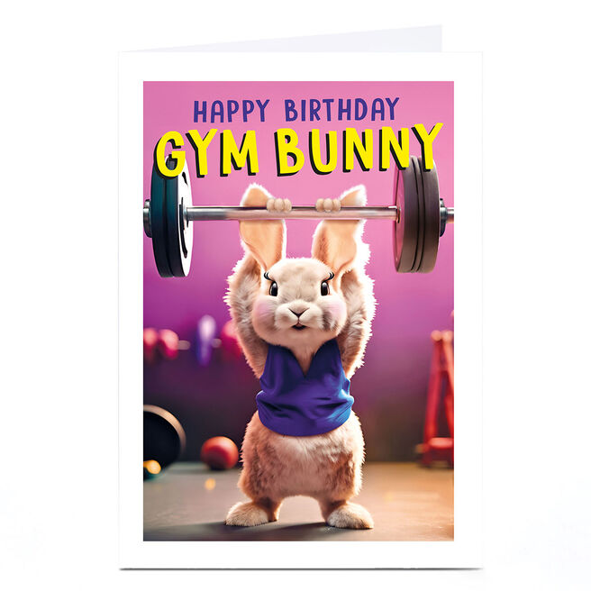 Birthday Card - Gym Bunny