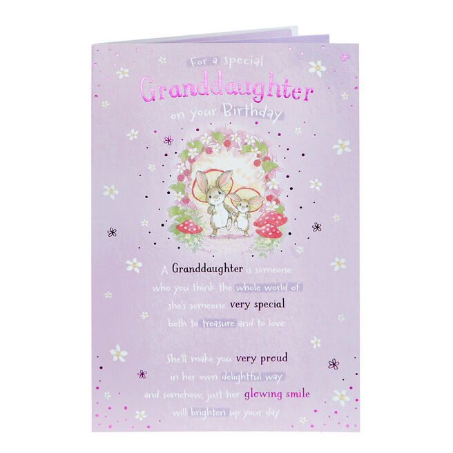 Birthday Card - Special Granddaughter Rabbits